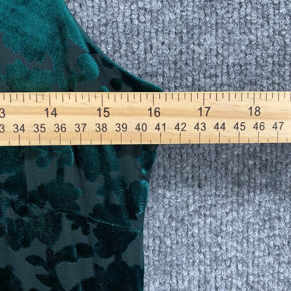 Tommy Hilfiger Dress Size 4 Green Floral Velvet Burnout Forest Fairy Whimsical - Picture 8 of 9
